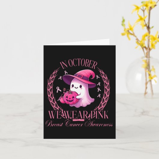 In Oktober dragen we Roze Geest Strijdende Borstka Kaart (Gele Bloem)