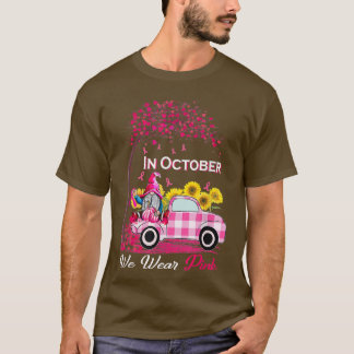 In Oktober dragen we Roze Gnome Zonnebloem Vrachtw T-shirt