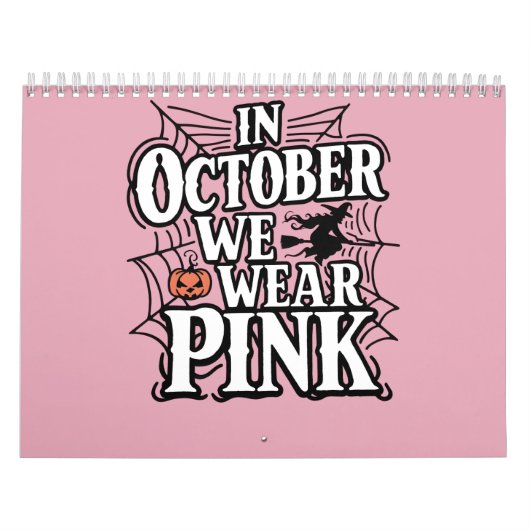 In Oktober dragen we Roze Halloween Heks  Kalender (Hoes)