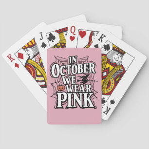 In Oktober dragen we Roze Halloween Heks Pokerkaarten