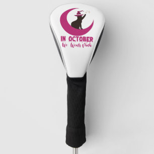 In Oktober dragen we Roze Kat Borstkanker Bewustzi Golfheadcover