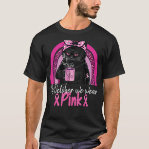 In Oktober dragen we Roze Knuffelkat Borst Klassie T-shirt