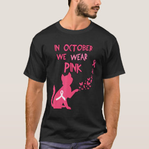 In Oktober dragen we Roze Knuffelkat Borst T-shirt
