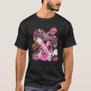 In Oktober dragen we Roze Lint Geest Halloween T-shirt