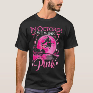 In Oktober dragen we Roze Lint Heks Halloween Bors T-shirt