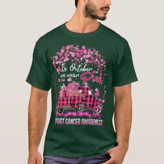 In oktober dragen we Roze Lint Truck Luipaard Bors T-shirt