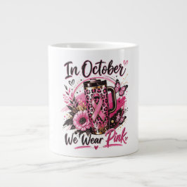 In Oktober dragen we Roze Pompoen Grote Koffiekop