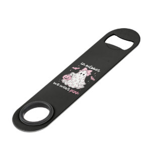 in oktober dragen we roze spook Halloween Speed Flessenopener