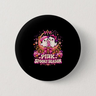 In oktober dragen we roze spook heks borstkanker ronde button 5,7 cm