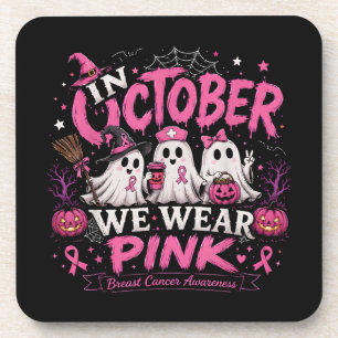 In oktober dragen we roze tegen borstkanker bier onderzetter