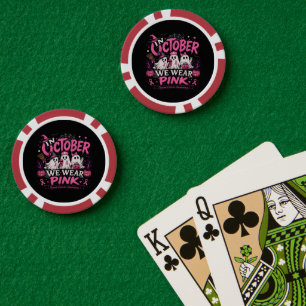 In oktober dragen we roze tegen borstkanker poker chips