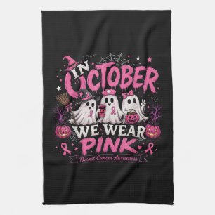 In oktober dragen we roze tegen borstkanker theedoek