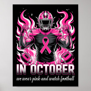 In Oktober dragen we Roze Voetbal Borstkanker Awa Poster