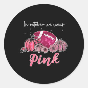 In Oktober dragen we Roze Voetbal Borstkanker Awa Ronde Sticker