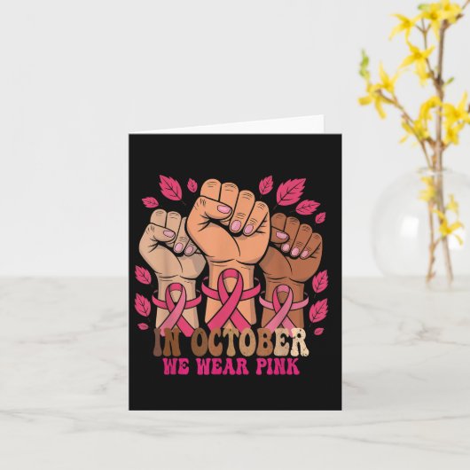 In Oktober dragen we Roze voor Borstkanker Bewustz Kaart (Gele Bloem)