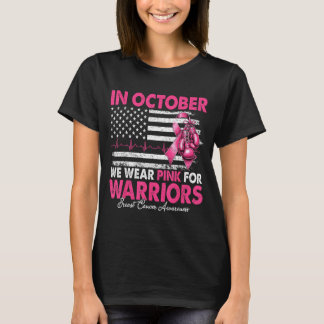 In oktober dragen we roze voor krijgers borstkanke t-shirt