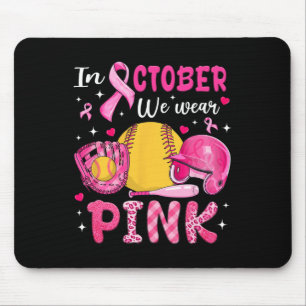 In oktober dragen we roze zachte borstkankerbewust muismat