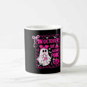 In oktober hebben we Pink Bow Ghost Breast Cancer  Koffiemok