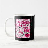 In oktober hebben we Pink Bow Ghost Breast Cancer  Koffiemok (Links)