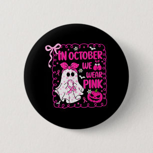 In oktober hebben we Pink Bow Ghost Breast Cancer  Ronde Button 5,7 Cm