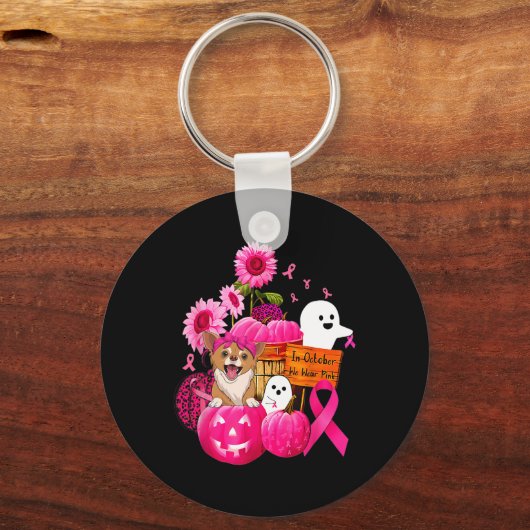 In oktober hebben we Pink Chihuahua Dog Breast Can Sleutelhanger (Voorkant)