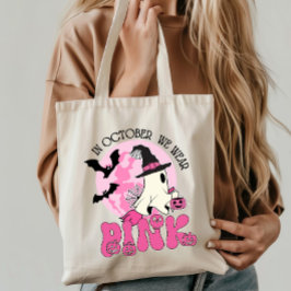 In oktober hebben we Pink Ghost Halloween Draag Tote Bag