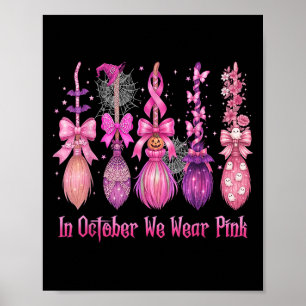 In oktober hebben we Pink Witch Broom Halloween Br Poster