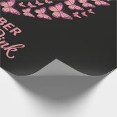 In oktober Roze Borst Vlinder Cadeaupapier (Hoek)