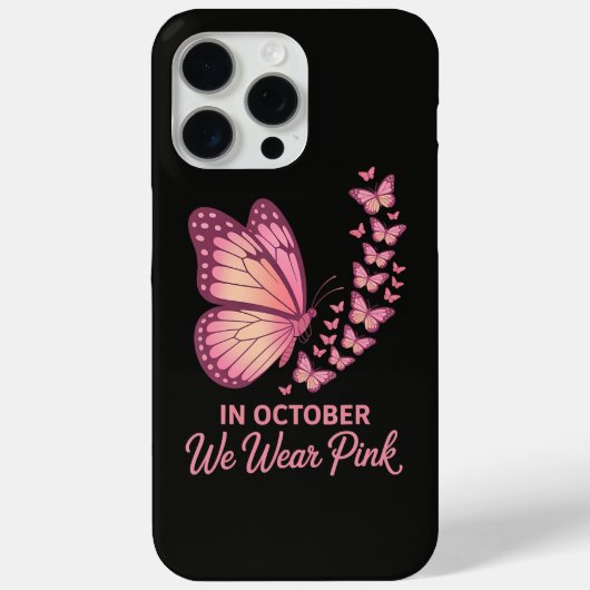 In oktober Roze Borst Vlinder Case-Mate iPhone Case (Achterkant)