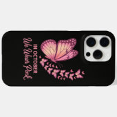 In oktober Roze Borst Vlinder Case-Mate iPhone Case (Achterkant (horizontaal))