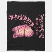 in oktober roze borst vlinder fleece deken (Voorkant)