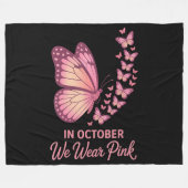 in oktober roze borst vlinder fleece deken (Voorkant (Horizontaal))