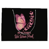 In oktober Roze Borst Vlinder Groot Cadeauzakje (Achterkant)