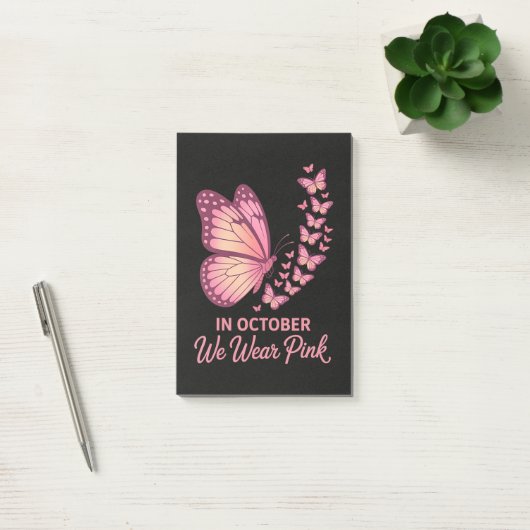 In oktober Roze Borst Vlinder Post-it® Notes (Kantoor)