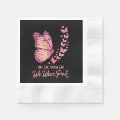 in oktober roze borst vlinder servet (Voorkant)