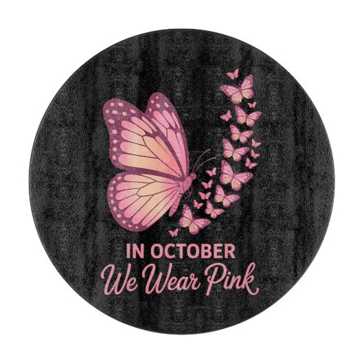 in oktober roze borst vlinder snijplank (Voorkant)