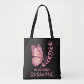 In oktober Roze Borst Vlinder Tote Bag (Voorkant)