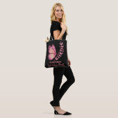 In oktober Roze Borst Vlinder Tote Bag (Op model)
