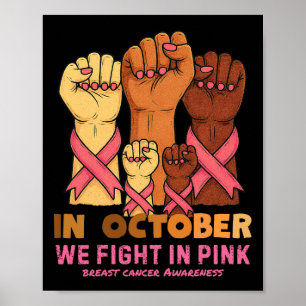 In oktober vechten we bij roze borstkanker poster