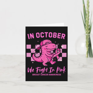 In oktober vechten we bij roze dinosaurus borstkan kaart
