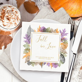 In oktober verliefd worden Kleurig blad van de her Servet