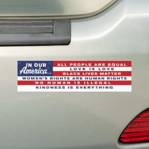 In ons Amerika is liefde liefde geen mens illegaal Bumpersticker