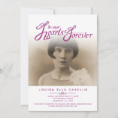 In ons hart foto's begrafenis wit handschoen paars kaart (Voorkant)