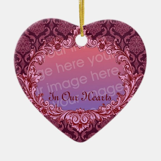 in ons hart - herdenkingsonderscheiding - maroon keramisch ornament (Voorkant)