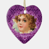 In ons hart vieren we het Paarse juk Keramisch Ornament (Rechts)