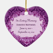 In ons hart vieren we het Paarse juk Keramisch Ornament (Achterkant)