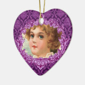 In ons hart vieren we het Paarse juk Keramisch Ornament (Links)