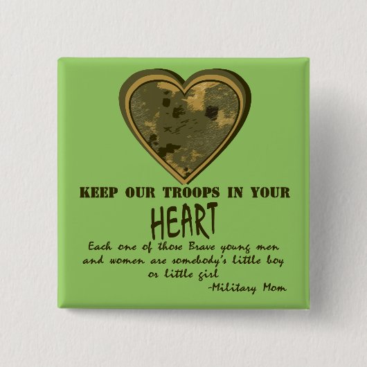 In ons hart vierkante button 5,1 cm (Voorkant)