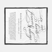 In ons hart voor altijd zwart-wit sympathie fleece deken (Voorkant (Horizontaal))