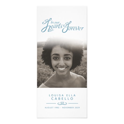 In ons hartenbegrafenisprogramma wit en blauw reclamekaart (Achterkant)